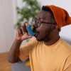 man using inhaler