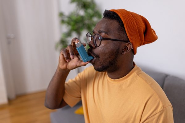man using inhaler