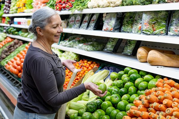 woman choosing healthy foods