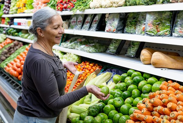 woman choosing healthy foods