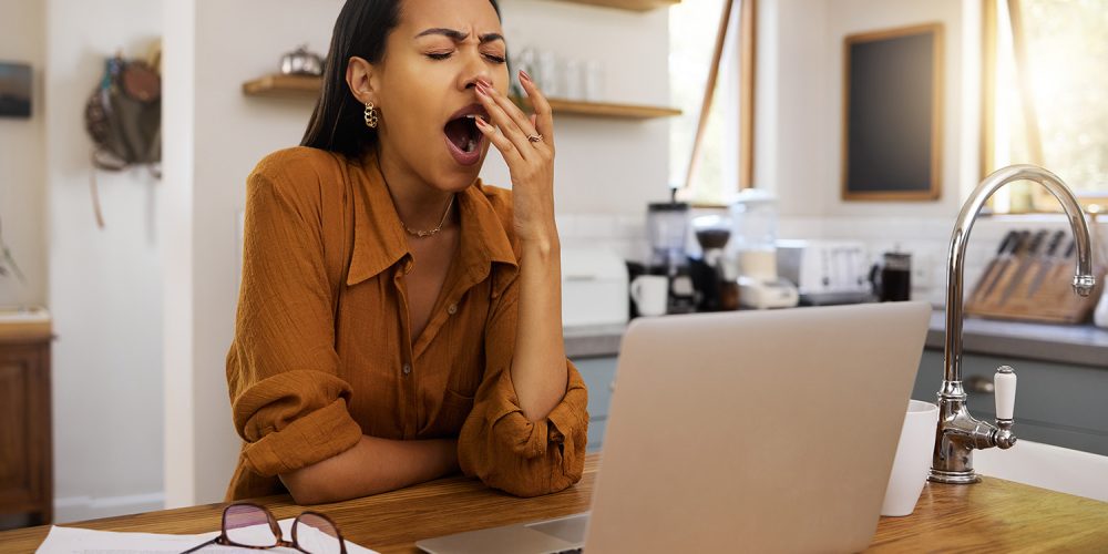 woman yawning