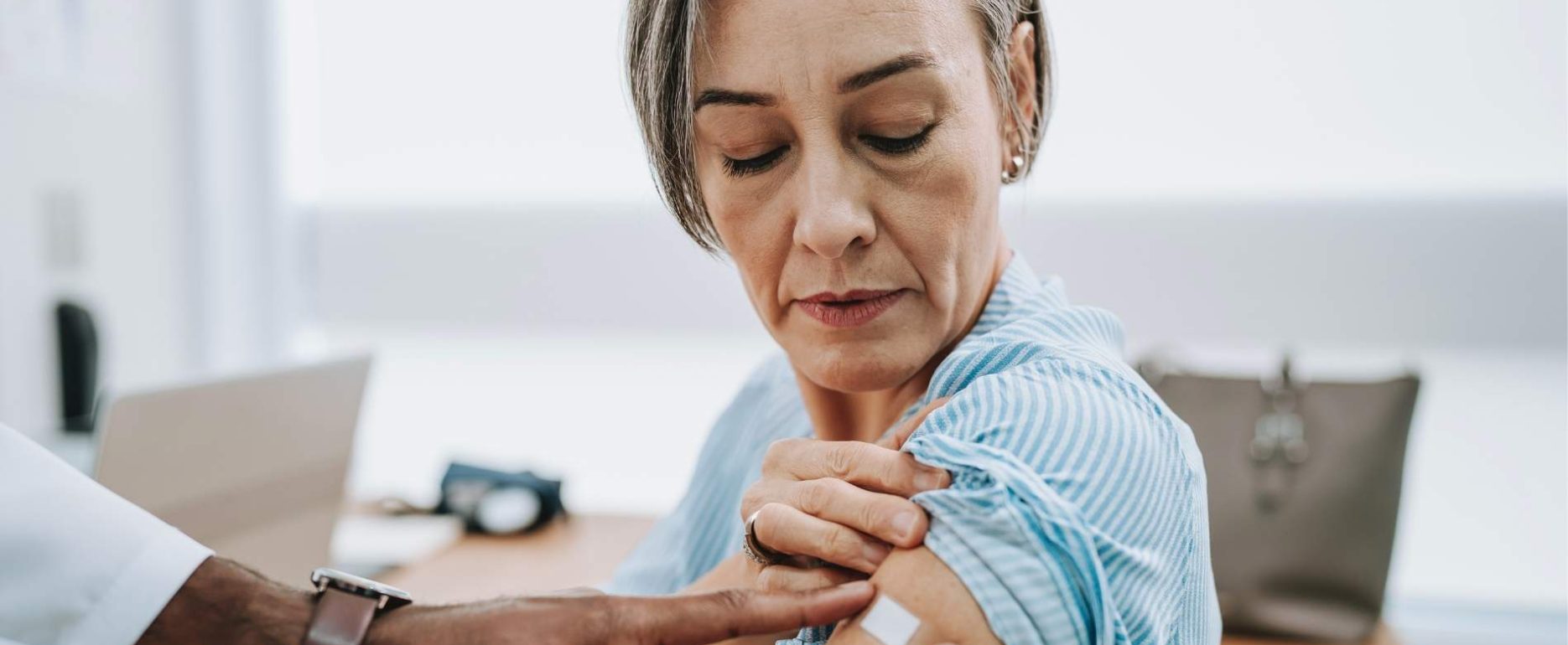woman getting a flu shot