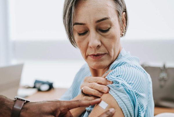 woman getting a flu shot