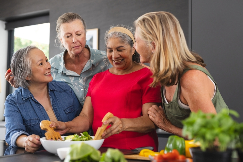 woman preparing healthy salad