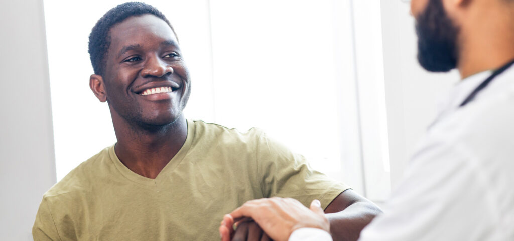 Man getting colon cancer screening