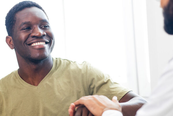 Man getting colon cancer screening