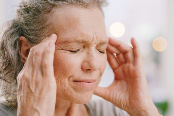 stroke signs - woman with headache