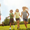 children playing in summer