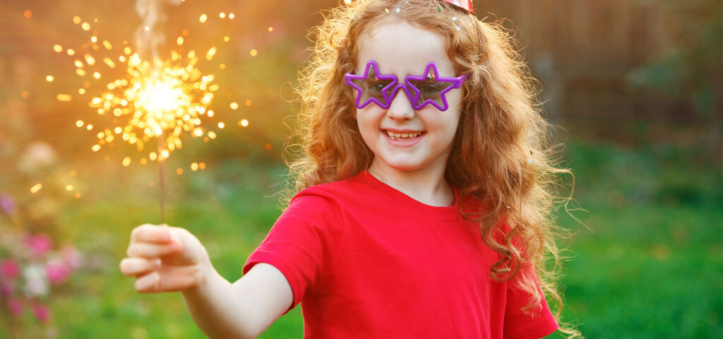 young girl with sparkler